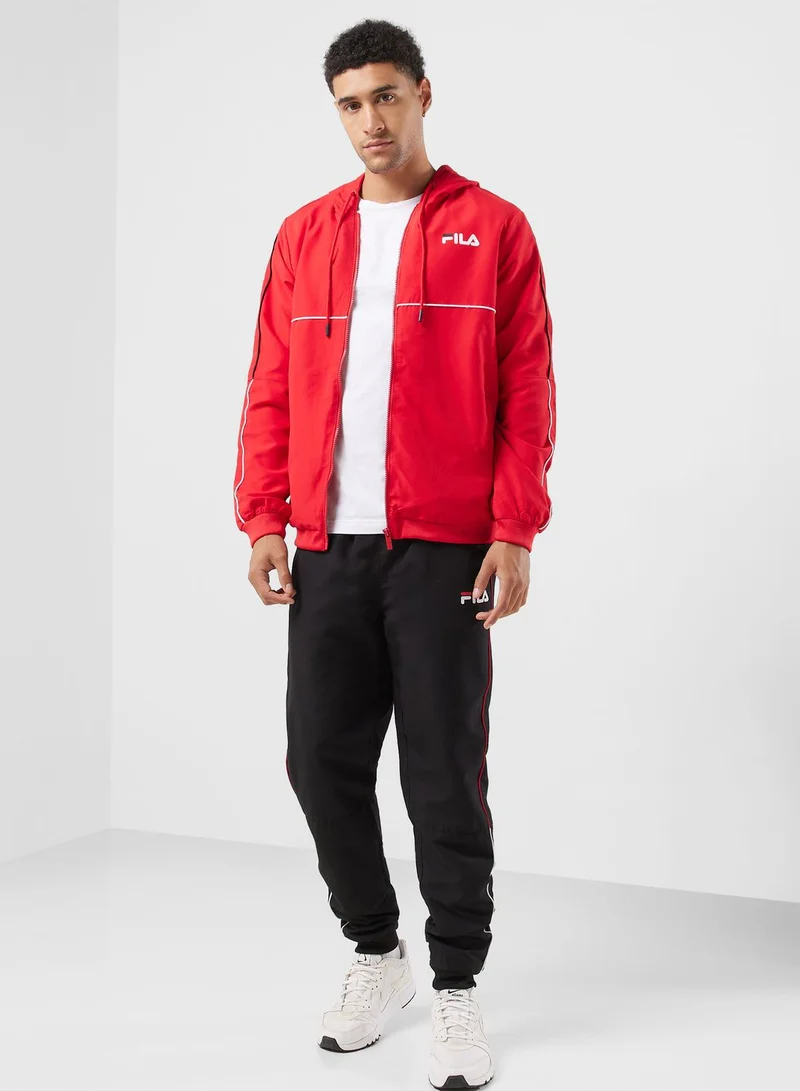 FILA Zaphy Logo Hoodie Tracksuit Sand pants