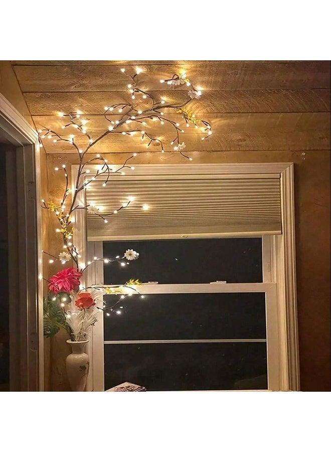 LED Tree Branch Lights For Wall,Willow Vine Lights,Romantic White Bubble Ball Night Lights,144 LEDs Vines With Lights For Living Room Bedroom Wall Corner Home Decor,Table Lamp Party Decoration - Image 3