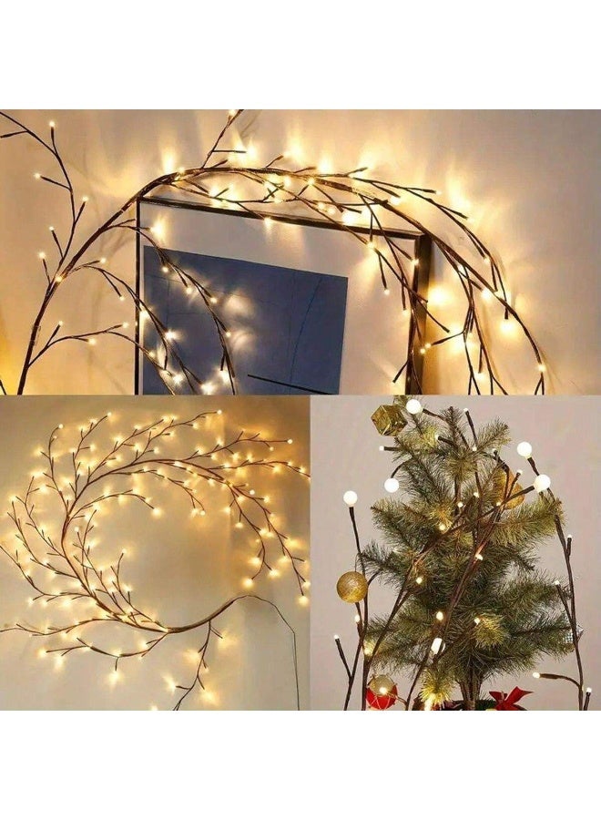LED Tree Branch Lights For Wall,Willow Vine Lights,Romantic White Bubble Ball Night Lights,144 LEDs Vines With Lights For Living Room Bedroom Wall Corner Home Decor,Table Lamp Party Decoration - Image 4