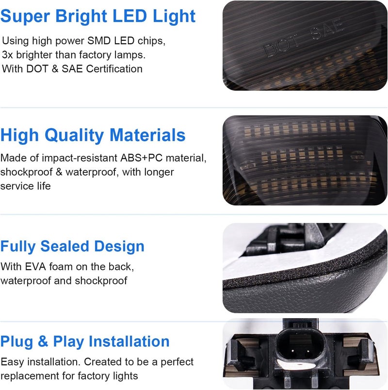 SHINEFIT 5PCS LED Cab Clearance Lights for Ram 2500 3500 4500 5500 (2019-2024) - Smoked Top Cab Roof Lights - Image 4