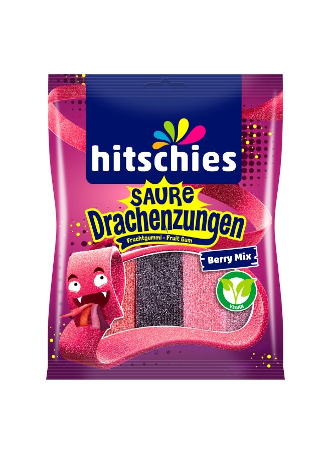 Hitschies Vegan Berry Mix Sour Dragon Tongues - Image 1