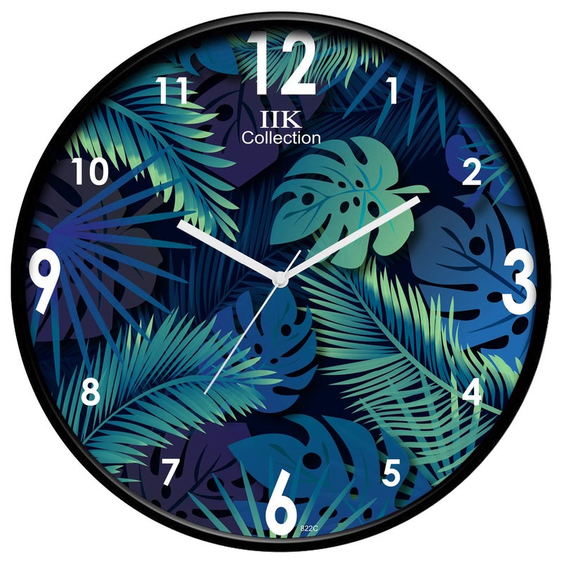 IIK COLLECTION 12-inch Designer Plastic Analogue Round WallClock for Home, Kitchen, Living Room, Bedroom, Office (30 cm x 30 cm x 6 cm) - Image 1