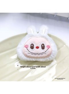 Generic Cute Cartoon Labubu Labubu Doll Brooch Rabbit Bag Key Chain Pendant Plush Small Pendant Wholesale-Specifications:White-Color:Bead Chain Style (silver Chain)  - Image 1