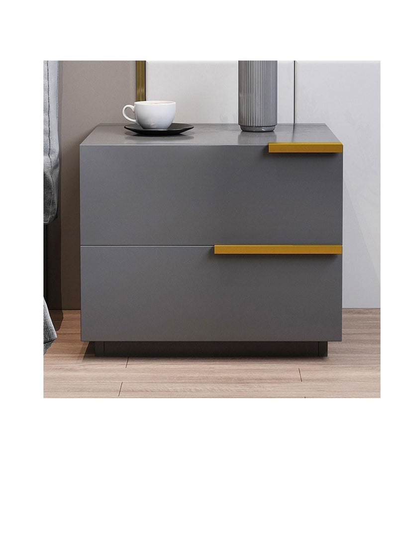 2 Drawers Nightstand Table Modern Side Table With Drawer For Bedroom Small Space Bedside Table with Storage Living Room Sofa End Table Home Storage Cabinet Desk (CT042-Grey)