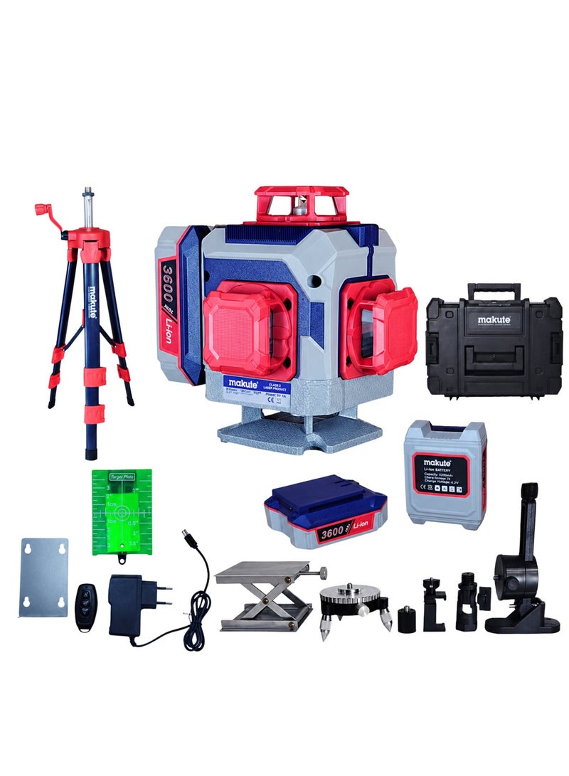 Makute CLL112-16J Green Laser Level 4 Vertical 1 Horizontal Lines + Red Beam 515nm Automatic Self-Leveling ±1mm/10m IP54 - Image 1