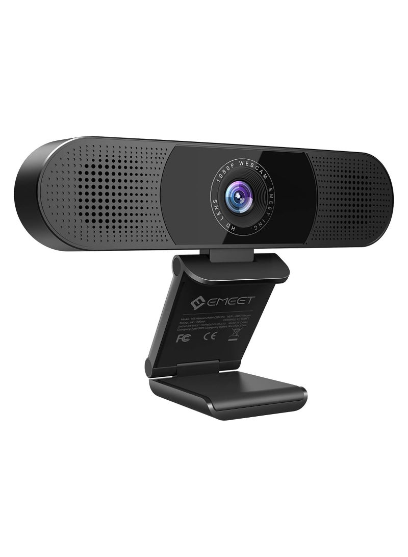 EMEET 3 in 1 Webcam - 1080P Webcam with Microphone and Speakers, Noise Reduction, Auto Low Light Correction W/Cover, C980 Pro - Image 1