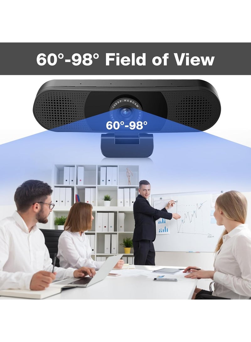 EMEET 3 in 1 Webcam - 1080P Webcam with Microphone and Speakers, Noise Reduction, Auto Low Light Correction W/Cover, C980 Pro - Image 5
