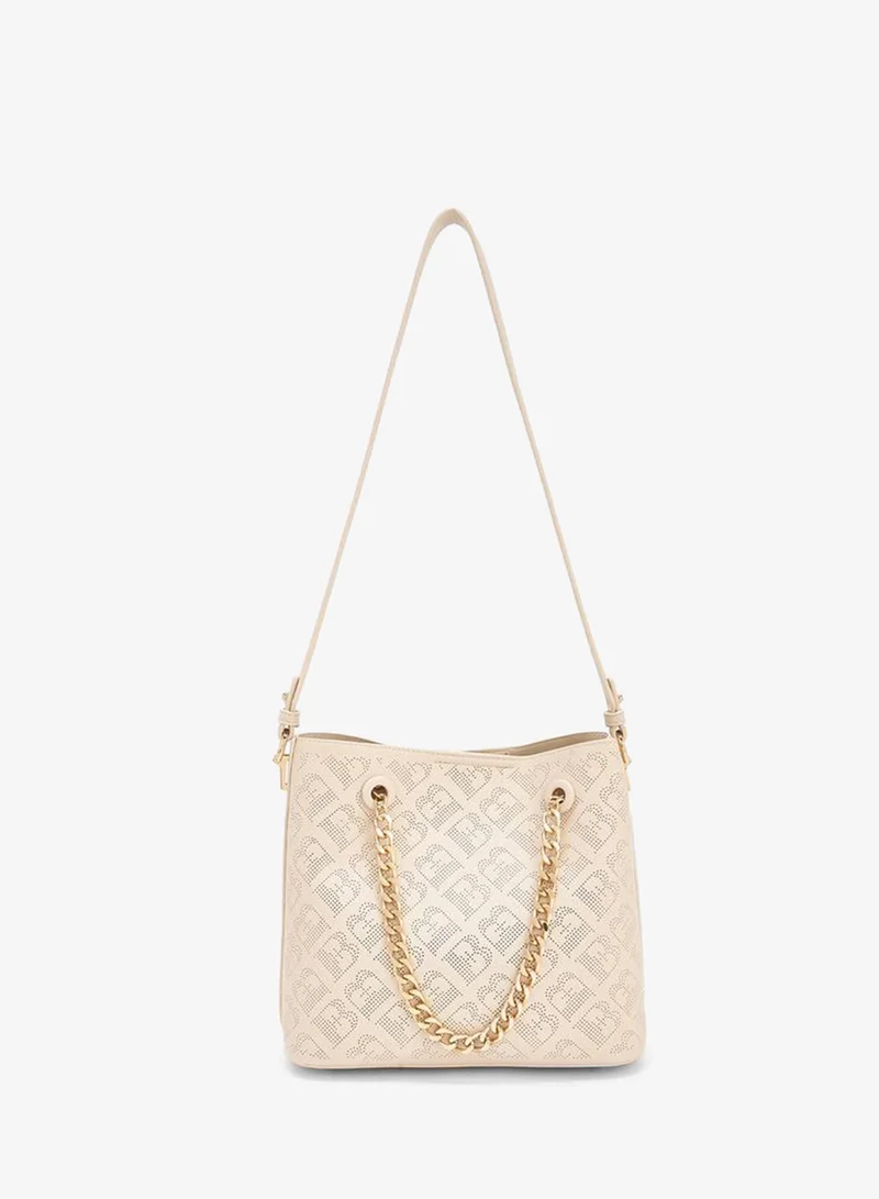 Flora Bella Laser Cut Shoulder Bag with Chain Strap