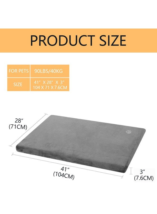 EMPSIGN Stylish Dog Bed Mat Dog Crate Pad Mattress Reversible (Cool & Warm), Water Proof Linings, Removable Machine Washable Cover, Firm Support Small to XX Large Dogs, Grey,XL(41''''*28''''*3'''')  - Image 2