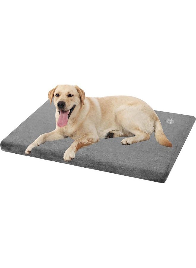 EMPSIGN Stylish Dog Bed Mat Dog Crate Pad Mattress Reversible (Cool & Warm), Water Proof Linings, Removable Machine Washable Cover, Firm Support Small to XX Large Dogs, Grey,XL(41''''*28''''*3'''')  - Image 1