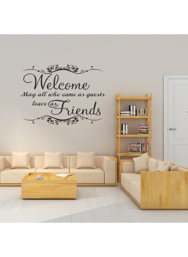Welcome May All Who Came As Guests Leave As Friends Wall Decal - High-Quality Wall Art for Living Room and Bedroom - Image 2