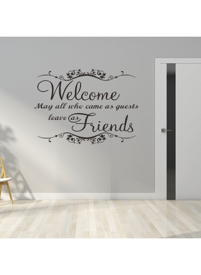 Welcome May All Who Came As Guests Leave As Friends Wall Decal - High-Quality Wall Art for Living Room and Bedroom - Image 1