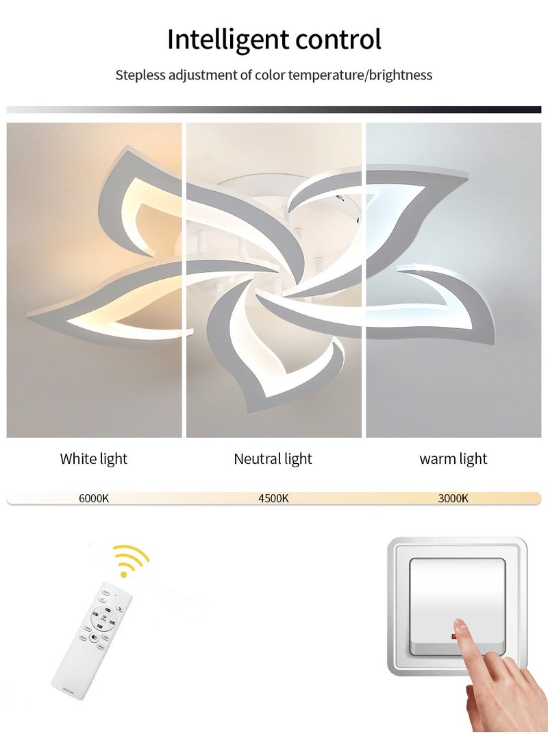 Goeco - White LED Ceiling Light/Dimmable with Remote Control/5 Lights - Image 1