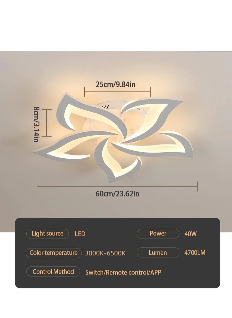 Goeco - White LED Ceiling Light/Dimmable with Remote Control/5 Lights - Image 1