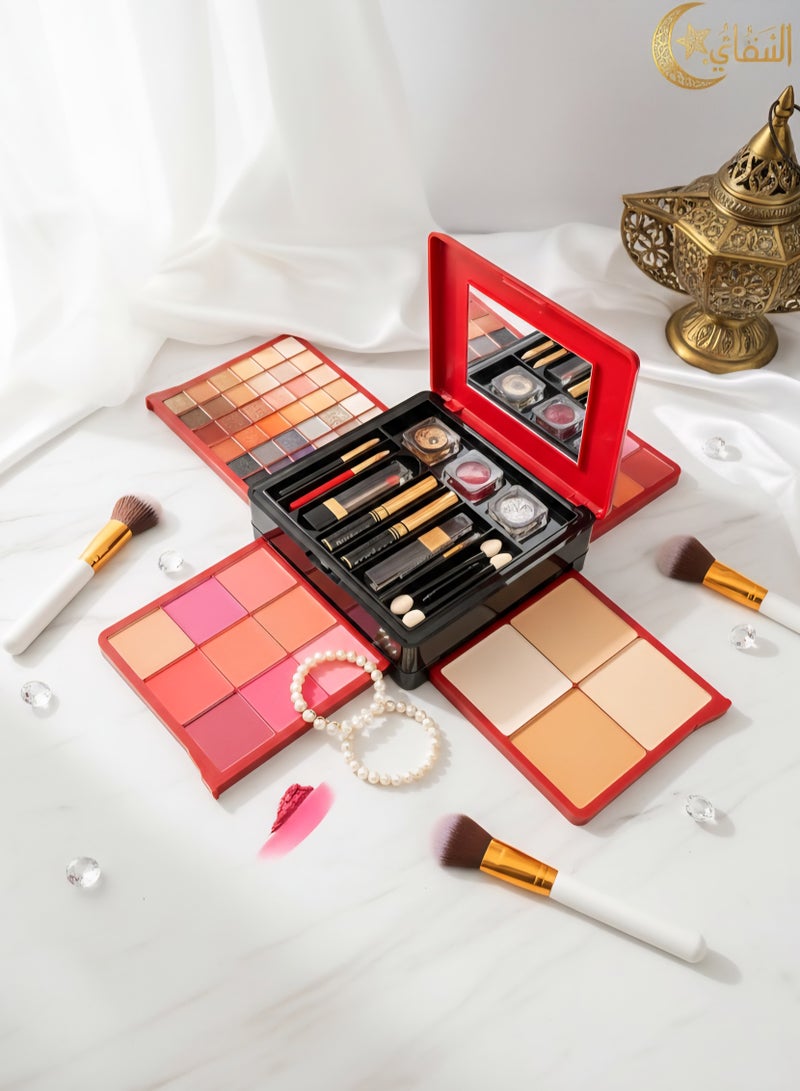 شمس - مجموعة مكياج متكاملة تناسب جميع ألوان البشرة ومستويات المهارة. بفضل ألوانها سهلة المزج وغنية بالصبغات، تمنحكِ إطلالات ساحرة من النهار إلى الليل بكل سهولة، مثالية للمبتدئات والمحترفات. - Image 1
