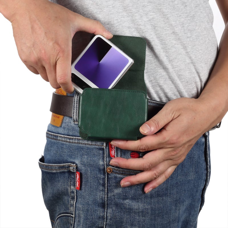 حقيبة خصر معلقة للهاتف المحمول قابلة للطي أفقياً مناسبة لهواوي بورا X فليب وجالاكسي Z فليب للذكور طراز W24 الجديد - Image 5