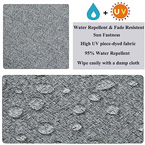 FUNHOME Outdoor Bench Cushion Covers,45" x 18" x 3", No Insert! Patio Cushion Covers Replacement for Outdoor Furniture,Water Resistant Patio Loveseat Cushion Covers 1 Pack, Light Grey (Covers ONLY) - Image 4