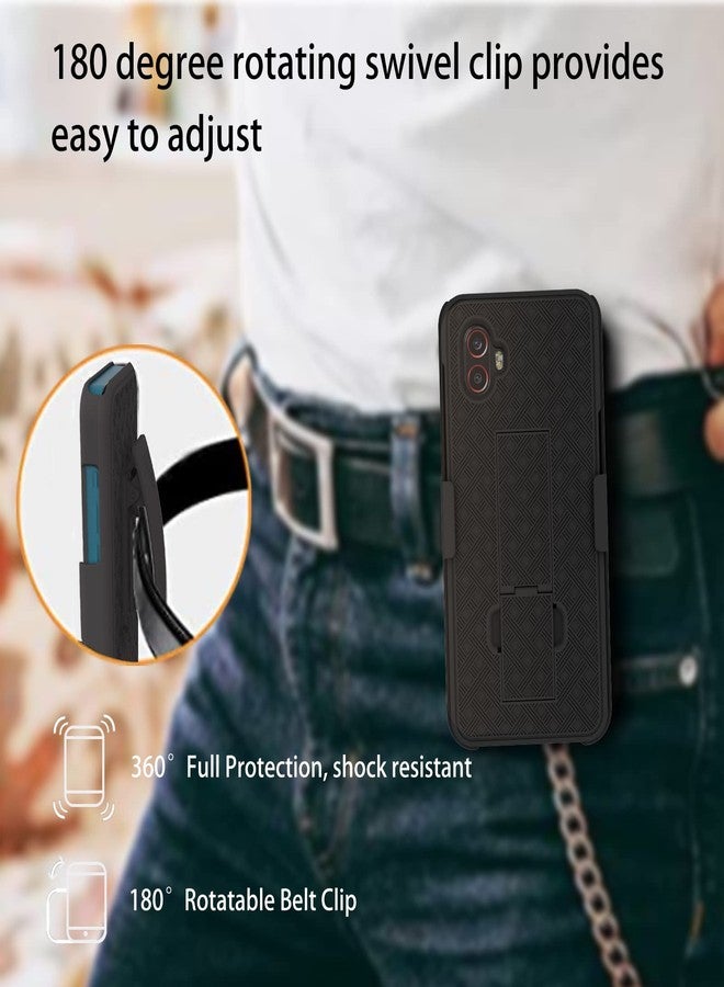 Ailiber Case for Samsung Galaxy Xcover 6 Pro, Samsung Xcover 6 Pro Phone Case Holster with Screen Protector, Swivel Belt Clip Kickstand Holder, Slim Shockproof Shell Phone Cover for X cover6 Pro-Black - Image 4