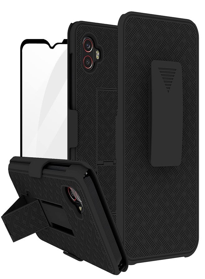 Ailiber Case for Samsung Galaxy Xcover 6 Pro, Samsung Xcover 6 Pro Phone Case Holster with Screen Protector, Swivel Belt Clip Kickstand Holder, Slim Shockproof Shell Phone Cover for X cover6 Pro-Black - Image 1