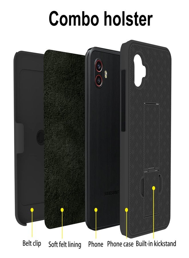 Ailiber Case for Samsung Galaxy Xcover 6 Pro, Samsung Xcover 6 Pro Phone Case Holster with Screen Protector, Swivel Belt Clip Kickstand Holder, Slim Shockproof Shell Phone Cover for X cover6 Pro-Black - Image 3