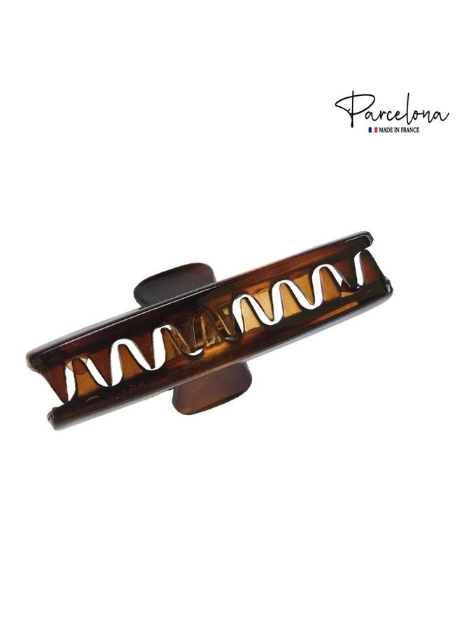 Parcelona French Salon Style Flat Set Of 2 Small Tortoise Shell Brown And Black Narrow Jaw Hair Claw Clip Clutcher Clamp - Image 5