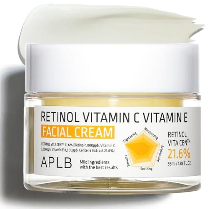 APLB Retinol Vitamin C Vitamin E Facial Cream | RETINOL VITA CEN™ 21.6% 1.86 FL.OZ/Korean Skincare, Deep hydration, Retinol, Revitalize for gentle and improve skin texture - Image 1
