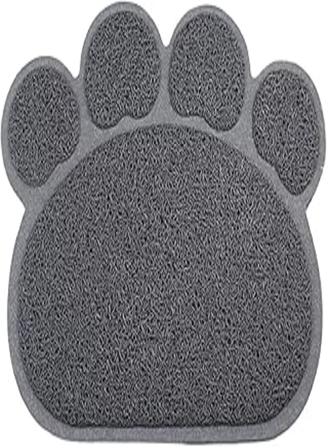 سجادة قمامة غير قابلة للانزلاق بتصميم مخلب للكلاب والقطط (رمادي، 30 × 40 سم)