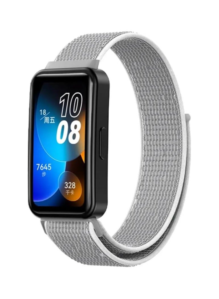 Soft Nylon Strap for Huawei Band 8/Huawei Band 9 Strap Quick Release Replacement Wristband for Huawei Band 8/Huawei Band 9 Band Woman Man (Grey)