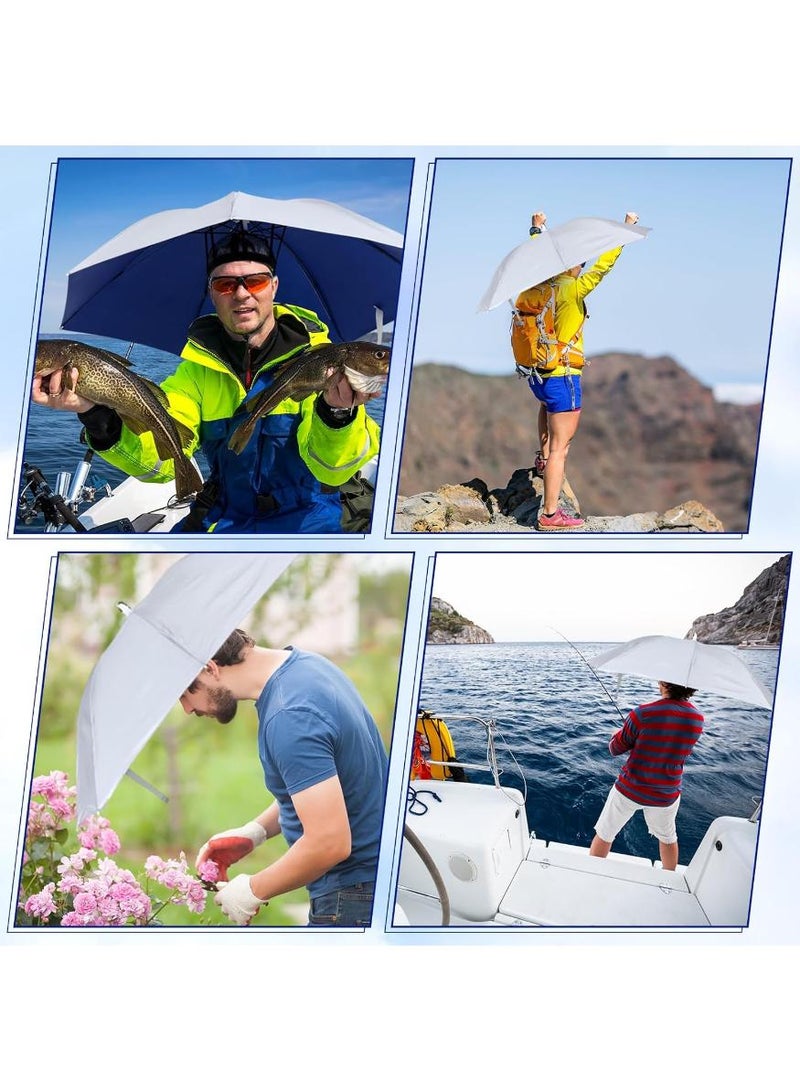 KHAJUL قبعة مظلة مثبتة على الرأس باللون الأزرق الملكي مع حزام ذقن قابل للتعديل، حماية من الشمس عاكسة للحرارة للحدائق والمشي وصيد السمك والجولف والتخييم والشاطئ، 77 سم - Image 4