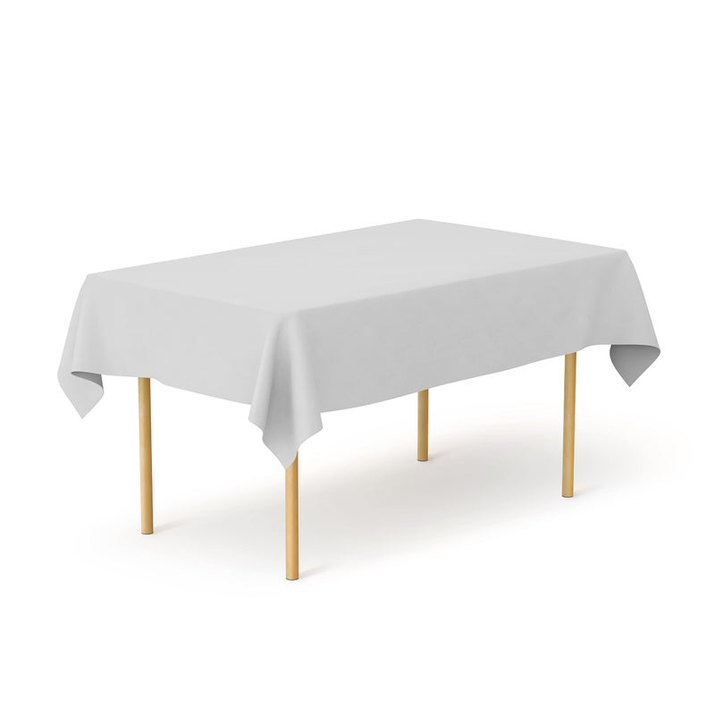 Pomp Silver 60 X 102 Premium Polyester tablecloth تجاعيد البقع مقاومة للذاتية سهلة النسيج يناسب طاولة مستطيل 6 قدم