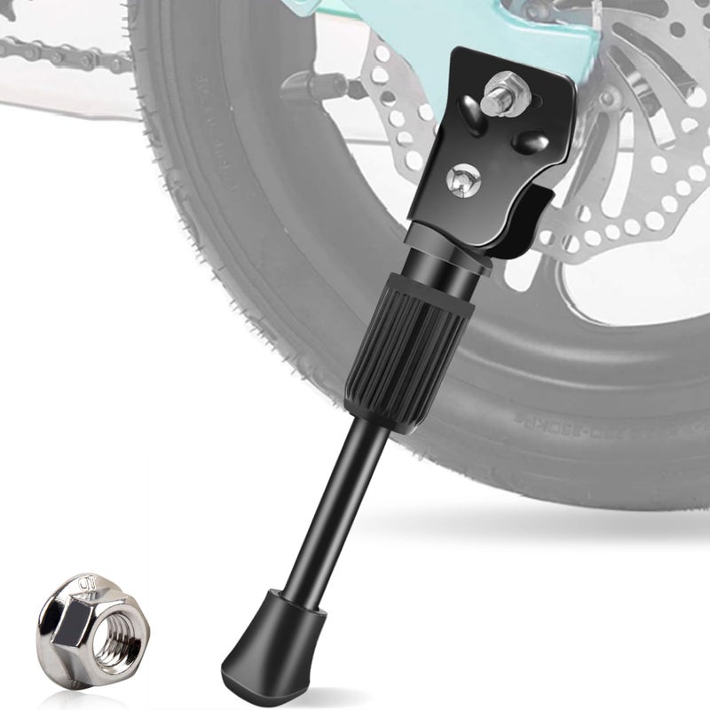 LEICHTEN Kickstand for Kids Bike, Kids Bike Kickstand for 14 Inch Wheel Children's Bicycle Single-Side Kick Stand Rear Mount Bikes Support Racks, Black, Non-adjustable - Image 1