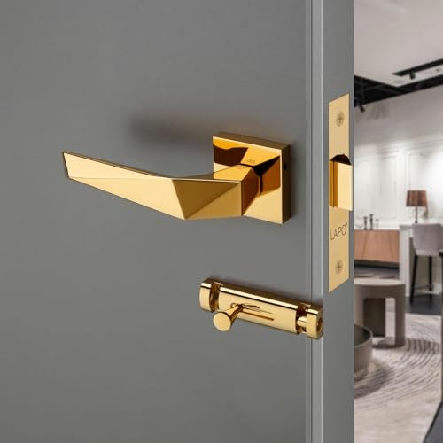 LAPO Door Locking System with Keyless Operation | 45x45 Lock Body | Brass Latch Mechanism| Multi Direction Door Support | Ideal for 30–50mm Range | Gold Finish | 3 Years Warranty | Ro-126 - Image 1