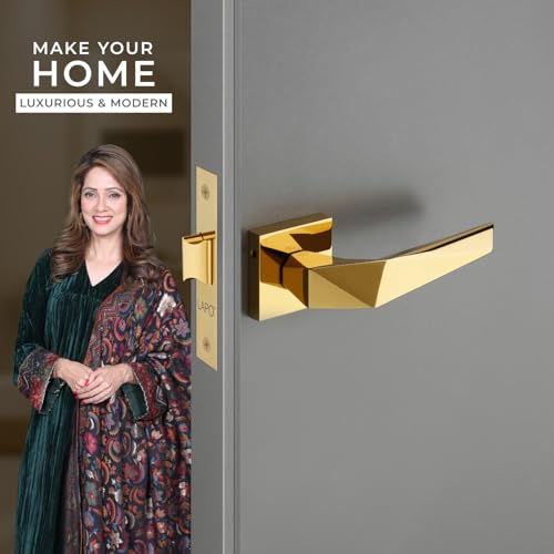 LAPO Door Locking System with Keyless Operation | 45x45 Lock Body | Brass Latch Mechanism| Multi Direction Door Support | Ideal for 30–50mm Range | Gold Finish | 3 Years Warranty | Ro-126 - Image 2