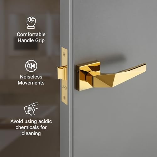 LAPO Door Locking System with Keyless Operation | 45x45 Lock Body | Brass Latch Mechanism| Multi Direction Door Support | Ideal for 30–50mm Range | Gold Finish | 3 Years Warranty | Ro-126 - Image 5