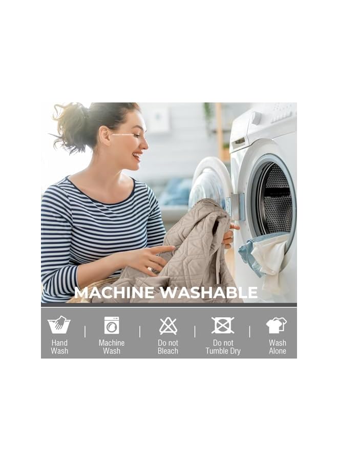 The Bros 100% Waterproof Recliner Chair Covers, Recliner Cover Non-Slip Dog Chair Cover Furniture Protector Washable Slipcover with Pocket, Elastic Straps for Pets, Dogs (Khaki) - Image 5