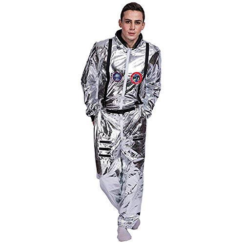 EraSpooky Men's Astronaut Spaceman Costume(Silver, Small) - Image 1