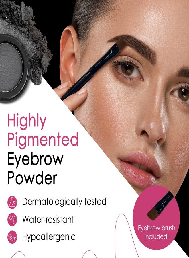 Marie-José & Co Marie-José Eyebrow Powder Soft Black - Ideal for those with Black Hair - Effortless All-Day Brow Beauty - Compact Size 0.10oz for Purse or Travel Size - Made in USA - Image 3