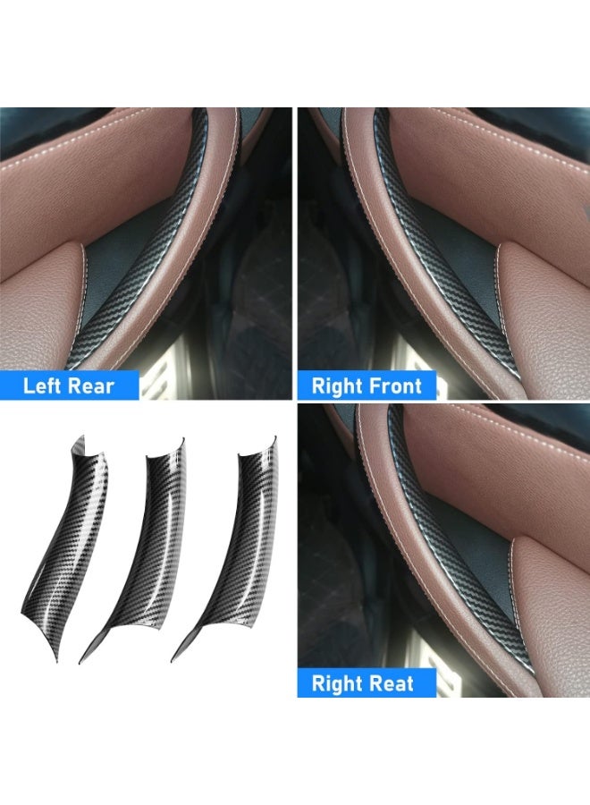متوافق مع غطاء مقبض الباب BMW X5 F15 / X6 F16 ، 3PCS ألياف الكربون نمط الباب سحب الأغطية لـ X5 F15 2014-2018 ، X6 F16 2015-2018 ، مقبض الباب الجانب الأيسر / الأيمن مقبض الباب الداخلي - Image 2
