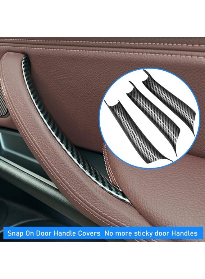 متوافق مع غطاء مقبض الباب BMW X5 F15 / X6 F16 ، 3PCS ألياف الكربون نمط الباب سحب الأغطية لـ X5 F15 2014-2018 ، X6 F16 2015-2018 ، مقبض الباب الجانب الأيسر / الأيمن مقبض الباب الداخلي - Image 3