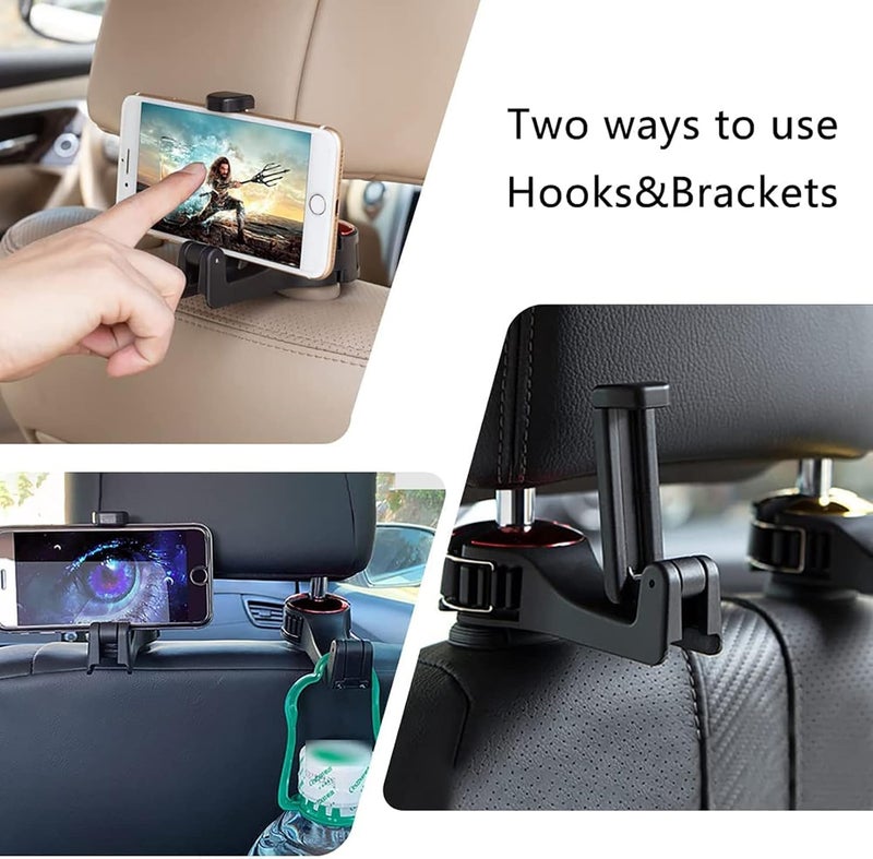 comfrt 2 in 1 Car Headrest Hidden Hook, 2023 New 2 in 1 Car Seat Headrest Hook, 360° Rotation Headrest Hooks, for Bag, Purse, Toys, Groceries (\u200eSilver) - Image 4