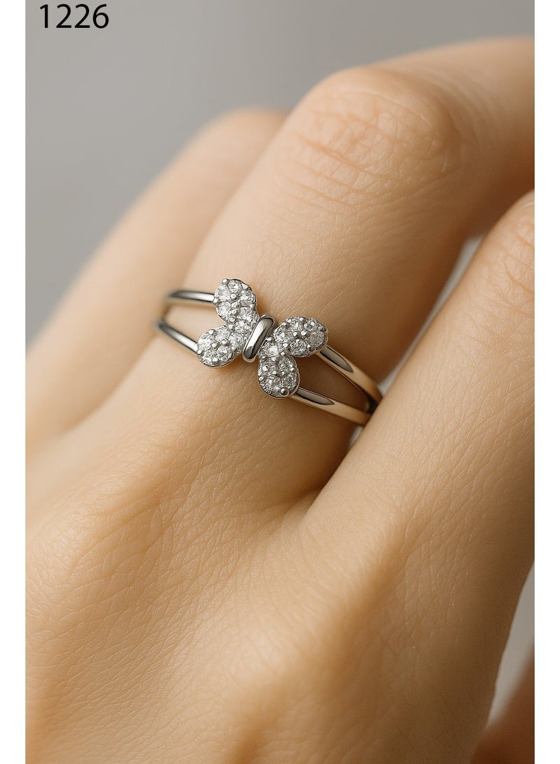 3Diamonds Premium 4-Piece Platinum & Rhodium Plated Zircon Ring Set for Women – Elegant Luxury Bundle - Image 4