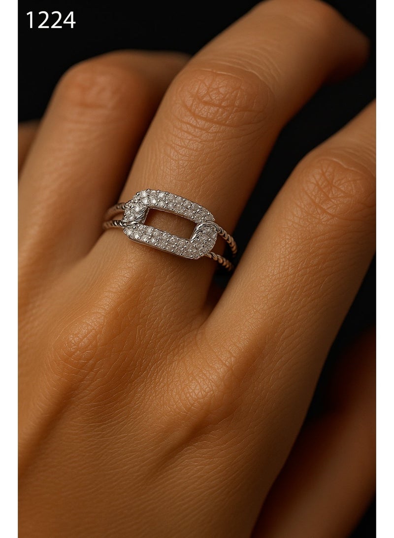 3Diamonds Premium 4-Piece Platinum & Rhodium Plated Zircon Ring Set for Women – Elegant Luxury Bundle - Image 5