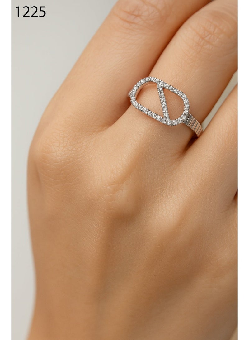 3Diamonds Premium 4-Piece Platinum & Rhodium Plated Zircon Ring Set for Women – Elegant Luxury Bundle - Image 3