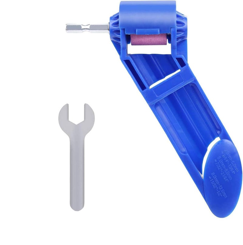 Whitecloud TRANSFORMING HOMES Whitecloud TRANSFORMING HOMES® Portable Drill Bit Sharpener Powered Tool Parts Sharpening Tool Corundum Grinding Wheel for Iron-Based Drill Bits (DRIL001) (Blue)  - Image 1