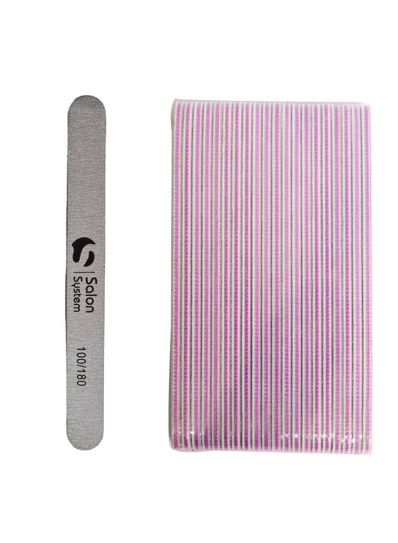 صالون سيستيم 20 قطعة من مبارد الأظافر الاحترافية على الوجهين - Image 1