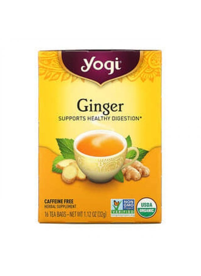 Yogi Tea - Yogi Tea, Organic Ginger, 16 Tea Bags, 1.12 oz (32 g) - Image 1