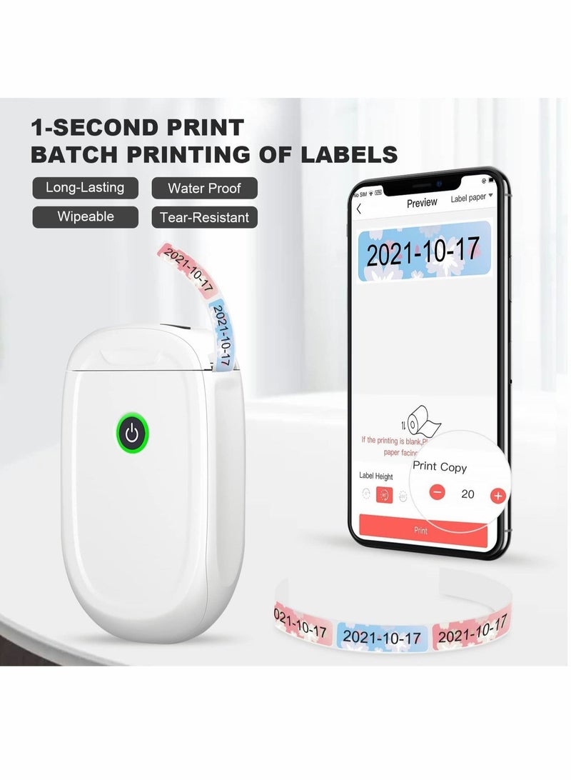 Excefore P11 Label Makers, Portable Thermal Sticker Printer Machine with Tape, Inkless & Wireless, Labelmaker for The Home Edit and Office Organization, White  - Image 3