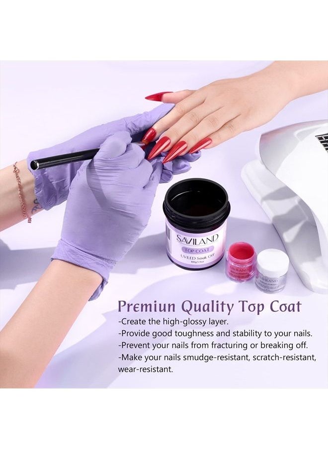 Saviland 100G Gel Top Coat - 3.5OZ Large Capacity No Wipe Top Gel Coat Clear Gel Nail Polish Soak Off U V LED Gel for Starters Professionals Home DIY Nail Salon Manicure  - Image 3