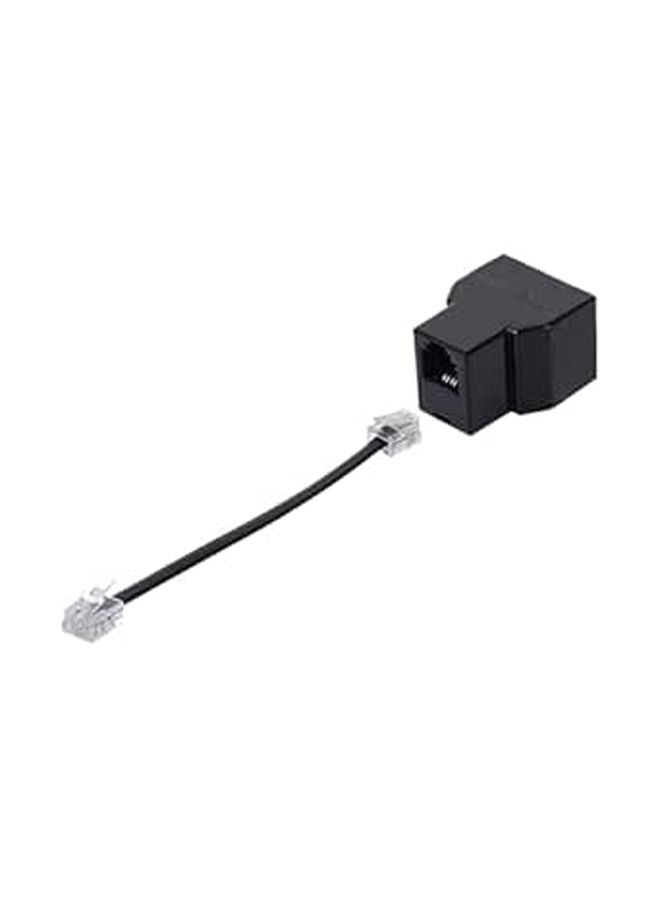 2 Ports Telephone Line Splitter Adapter Cable For Landline Fax Modem - Image 1