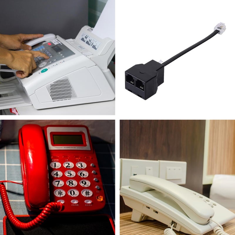 2 Ports Telephone Line Splitter Adapter Cable For Landline Fax Modem - Image 5